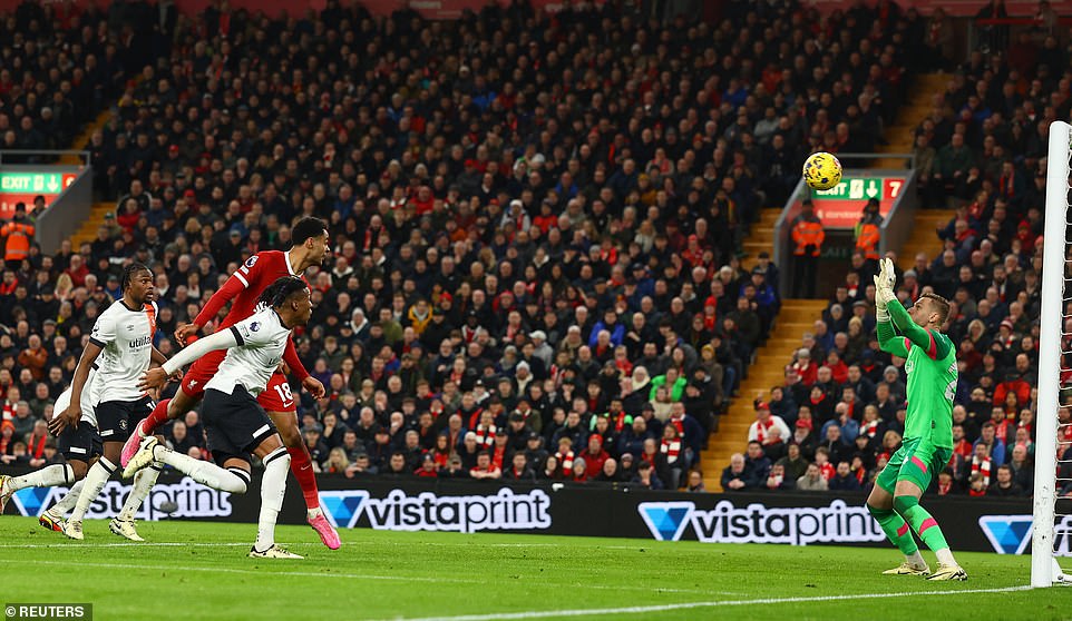 Just two minutes and five seconds later, Cody Gakpo headed in Alexis Mac Allister's volley cross to put the Reds ahead