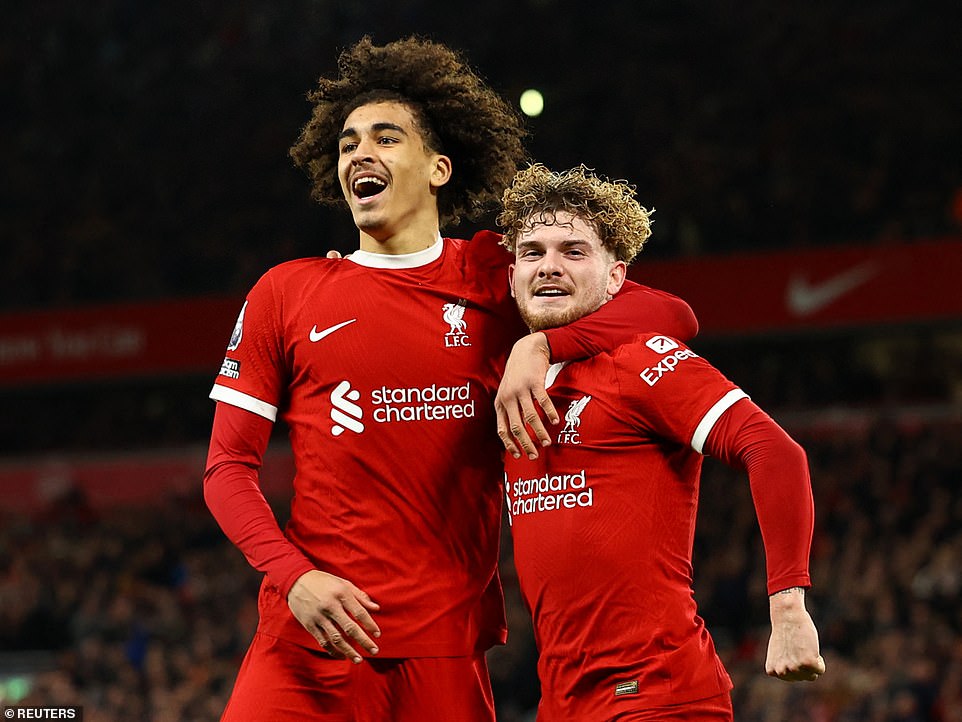 Harvey Elliott added a late fourth and celebrated with Liverpool debutant Jayden Danns coming off the bench