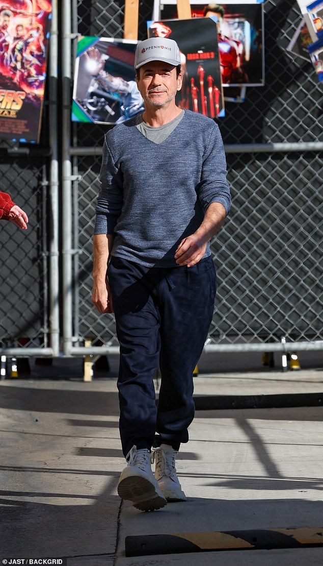 Another of Oppenheimer's co-stars, Robert Downey Jr., also arrived at the studio, albeit in a much more casual look