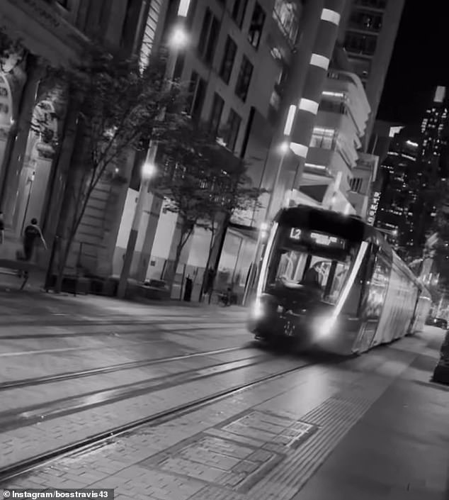 The NFL star shared an artsy black and white video of the local streetcar service as he strolled the streets