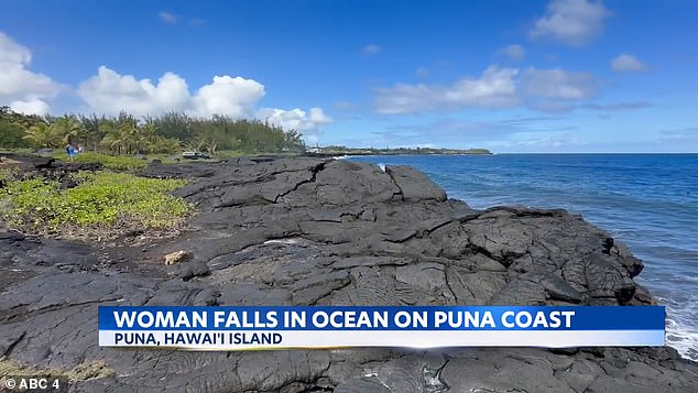 The site where Reyes fell on the Puna coast of Hawaiian Island