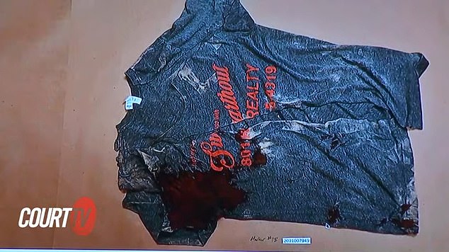 Prosecutors also produced the bloody shirt that director Joel Souza was wearing when the bullet that killed Hutchins struck him in the shoulder.