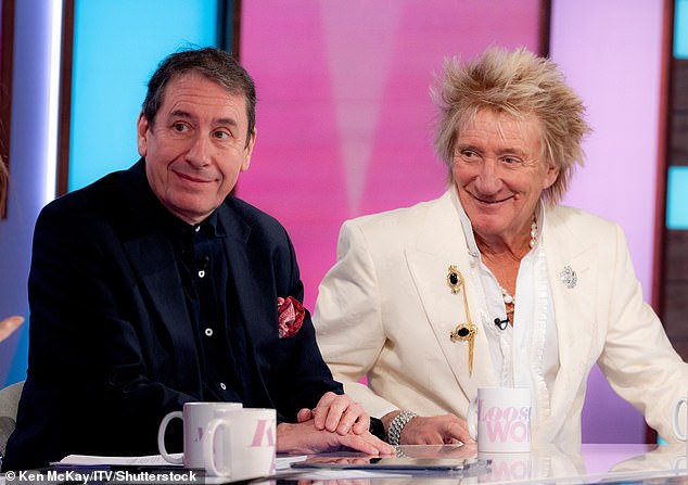 Singer Sir Rod, 79, revealed in 2019 that he had had prostate cancer for three years and is now free (pictured with Jools Holland, left, on Loose Women on Friday)