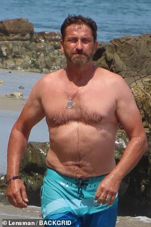 They were less enthusiastic about curvier physiques.  Pictured above is Gerard Butler in Malibu in 2021