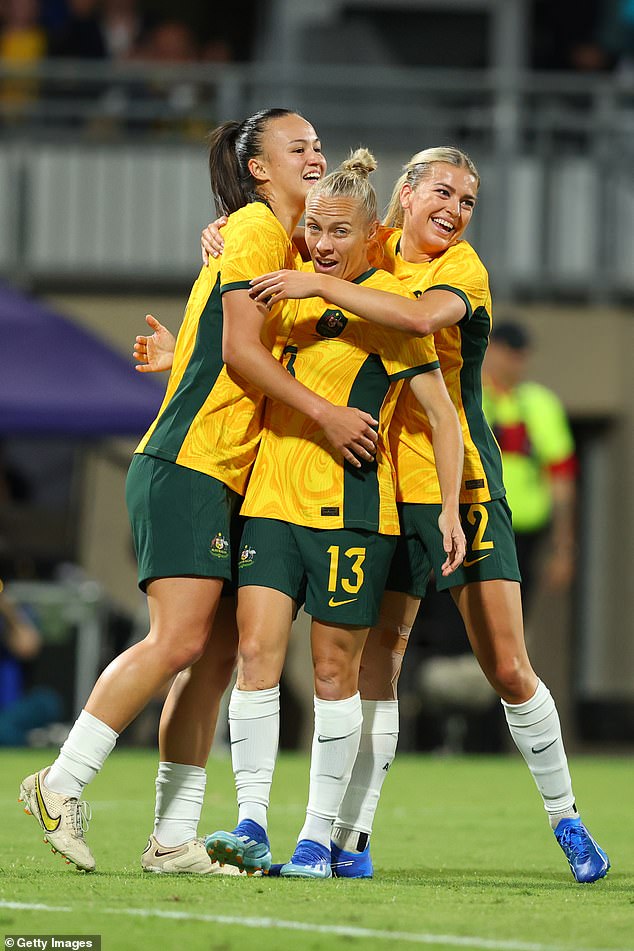 Amy Sayer, center, believes the Matildas have enough weapons to reach the Olympics without Kerr