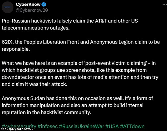 CyberKnow claims to be an expert in 'situational awareness' and 'threat intelligence', as well as a 'hacktivist tracker' and 'meme farmer'.