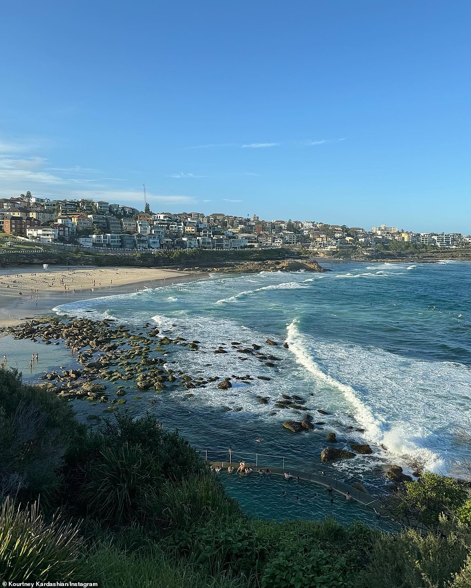 The ocean view from Kourtney and Travis' Airbnb