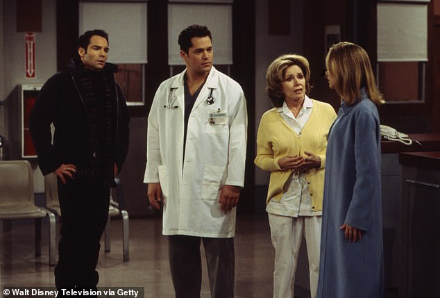 He is also known for his role as Dr.  Joe Scanlon in the General Hospital spin-off Port Charles from 1999 to 2000, seen here with Jay Pickett, Pat Crowley and Sarah Aldrich