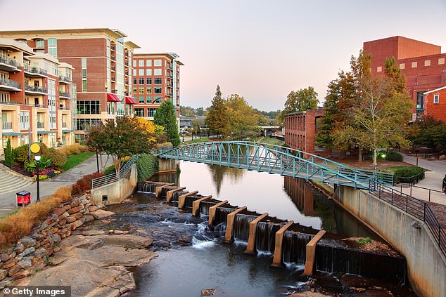Although sales taxes in South Carolina are comparable to those in northern states, income tax rates are generally lower and property taxes are much lower.  Pictured: Falls Park and the Reedy River, located in downtown Greenville's historic West End