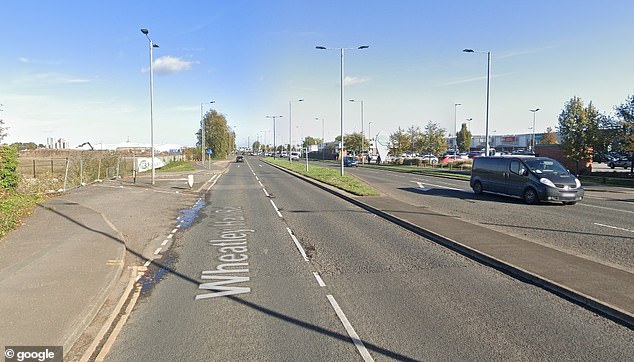 Wheatley Road in Doncaster, where Mycroft crashed into the BMW in which Mrs Oliver was a passenger.  Sheffield Crown Court heard how Mycroft drove at 75mph in a 60mph zone and ignored the traffic light which was red for six seconds (Google Street View)