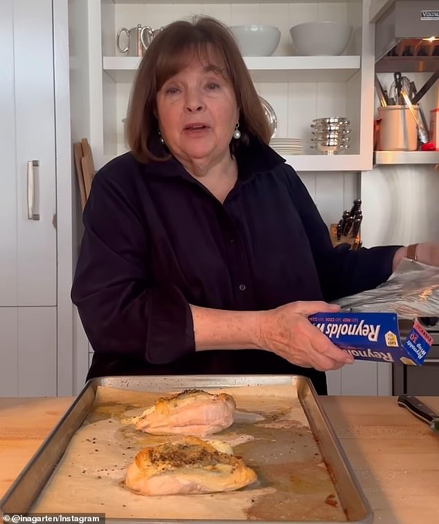 While many people accidentally dry out their chicken to avoid contracting salmonella, Ina advises people to let their poultry 'rest' after taking it out of the oven