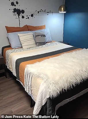 The photo shows Matt's separate bed in another room