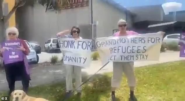 Jimeone Roberts confronted five members of Grandmas for Refugees outside the Chirnside Park Shopping Center in Melbourne's east on February 9 at 2.45pm.