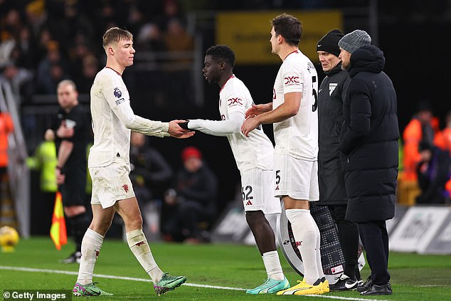 Forson had one Premier League appearance to his name before coming on as a late substitute for Hojlund in the win over Wolves