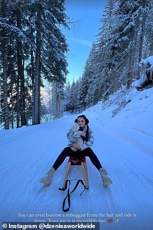 About her activity recommendations, she wrote, “You can even borrow a sled from the cabin and ride it down.  Believe me, it's incredibly fun'