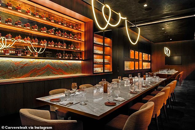 The group reportedly rented the private dining room, called the Whiskey Room