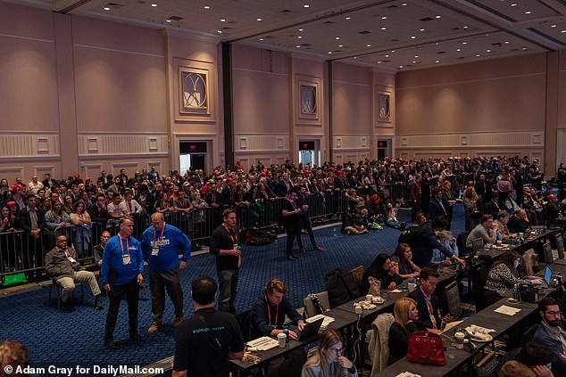 There was room to stand only at the back of the venue as Trump addressed a large crowd