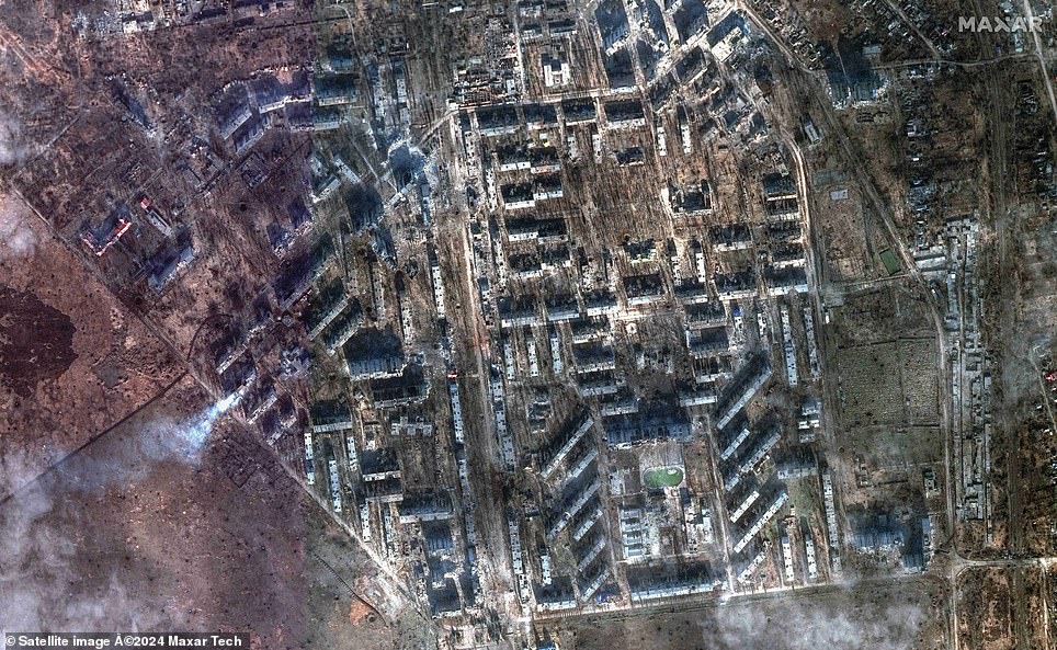 A western neighborhood of the eastern city of Avdiivka, Donetsk Oblast, on February 17, 2024, in the middle of the war