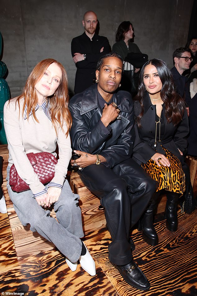 Julianne sat next to A$AP Rocky and Salma in the front row