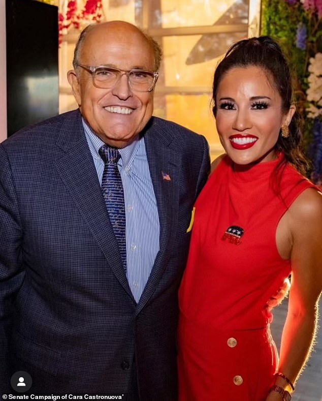 Castronuova has the support of many Trump figures, including former New York Mayor Rudy Giuliani (pictured) and former adviser Roger Stone