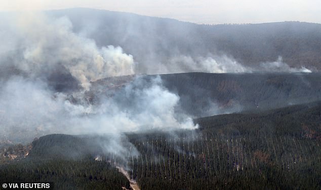 The state's high temperatures create perfect fire conditions (photo bushfires near Ballarat)