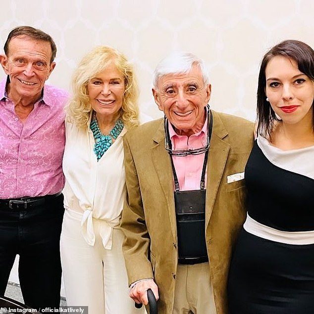 Lively is pictured with some of the actors from the hit 1970s sitcom M*A*S*H