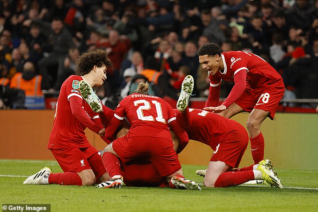 Liverpool finished the Carabao Cup final against Chelsea with many youngsters on the pitch