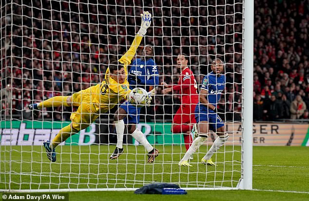 Captain Virgil van Dijk rose high and headed the ball deep two minutes before the end