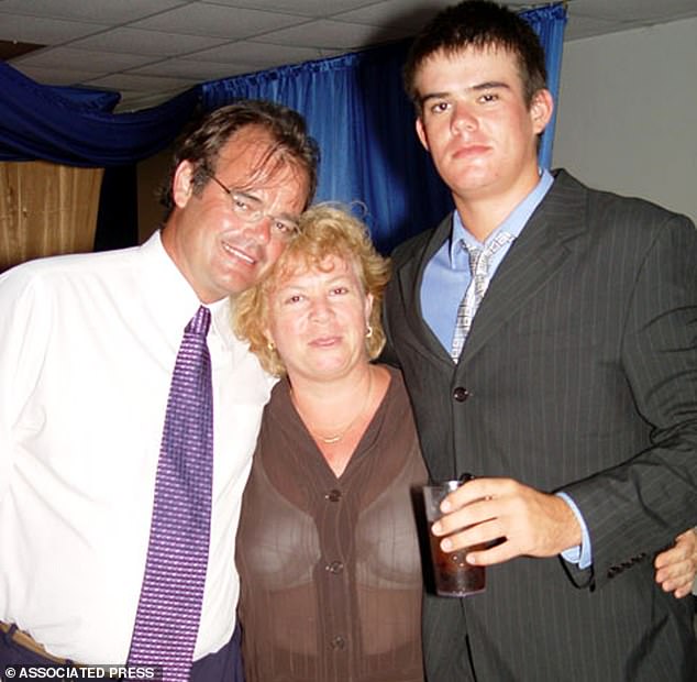 Paulus Van der Sloot and his wife Anita, pictured here with Joran, met Beth Holloway during her search for answers about her daughter's disappearance.  Beth said his parents bragged about their son's sex life during the awkward conversation