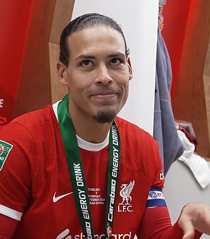 Van Dijk cheekily remarked: 'I thought I was done' with his medal draped around his neck