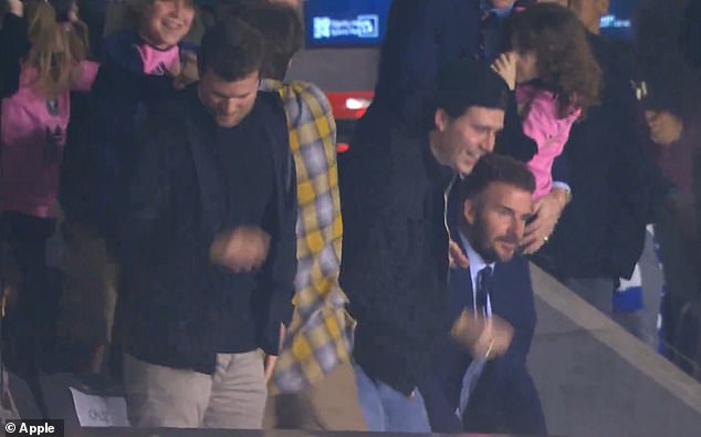 The Inter Miami co-owner remained seated as family and friends celebrated