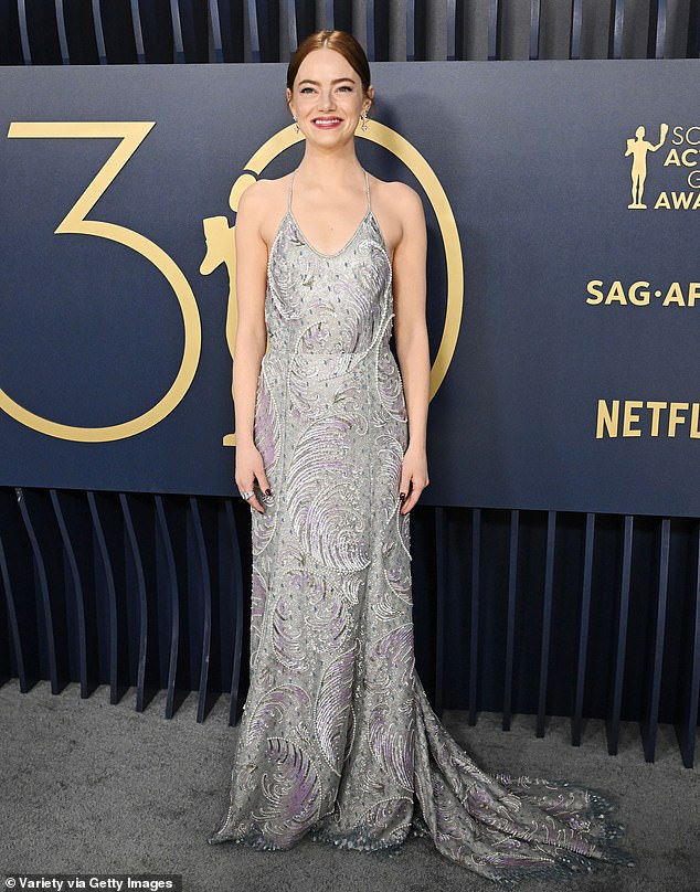 And on Saturday, she wowed again when she attended the 30th Annual SAG Awards in Los Angeles at the Shrine Auditorium (seen above)