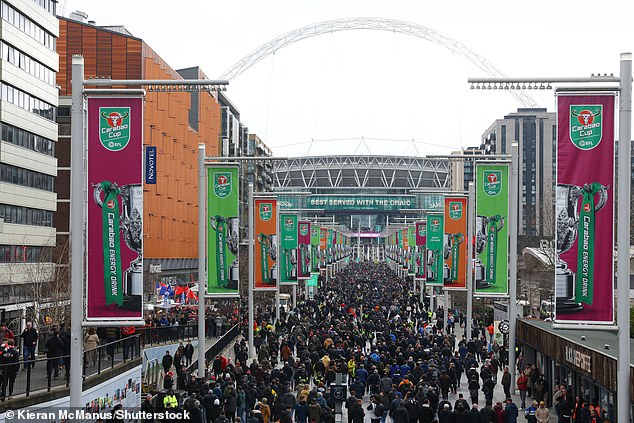 Police enforced the liquor ban at Wembley ahead of kick-off on Sunday