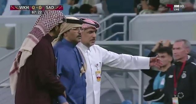 After pleas from the two teams, Al-Thani reluctantly returned to the stands
