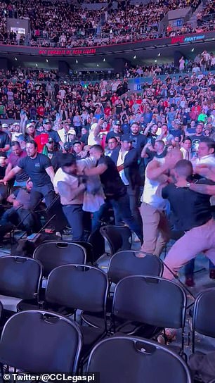 Several fans exchanged a series of punches, leaving their shirts torn