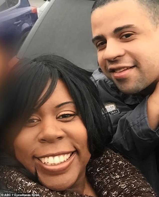 Juan Lopez, 32, was murdered in 2018 by his ex-fiancée Tamara O'Neal, 38, (pictured together) in the parking lot of Mercy Hospital in Chicago.  O'Neal was an ER doctor at the hospital