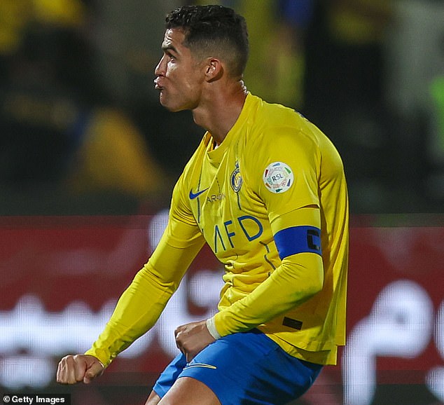 Ronaldo put his hand to his ear before gesturing to his crotch at Al Shabab fans