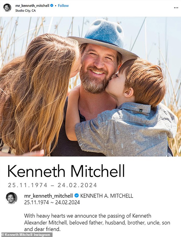 Mitchell's family posted this photo and a lengthy obituary detailing his life on Instagram on Sunday