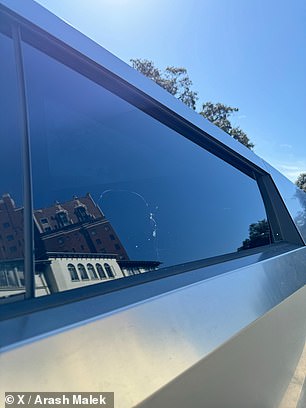 While Cybertruck's armored glass is more resistant to 'thermal shock' or temperature-based incidents, and is clearly too strong for this attacker's poor attempt at the average 'smash and grab' car, it is not technically bulletproof.