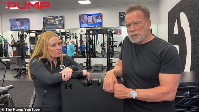 The Terminator star, 76, released the latest video for his exercise series The Pump Club on Saturday, revealing the most common question he gets is about the knees