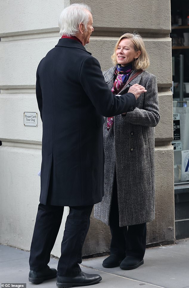 Naomi showed off her adorable smile while filming with Bill