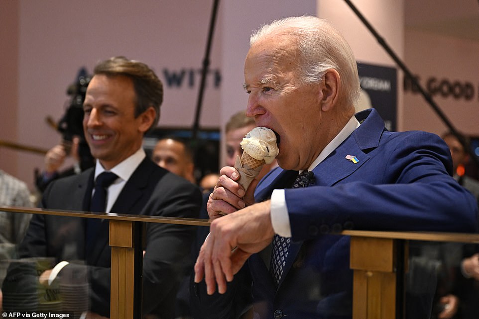 Biden commented in New York after taping an appearance on Meyers' NBC show 