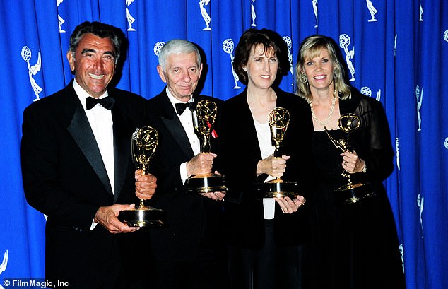 Vincent first met Aaron Spelling (center left) in 1977 and a year later in 1978 they became official production partners