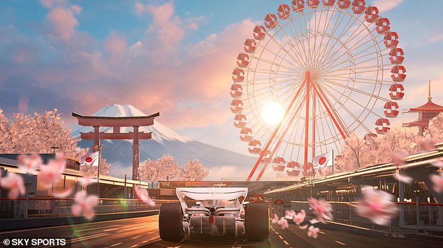 The 'biggest song' features Japan's epic iconic Suzuka Ferris wheel, complete with pink blossoms and Mount Fuji towering in the background