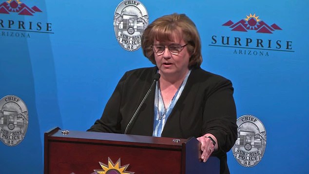Maricopa County Attorney Rachel Mitchell (pictured) told reporters she has ordered her staff not to cooperate with plans to return Almansoori, 26, to New York, where he is wanted for the alleged murder of Oleas-Arancibia, 38