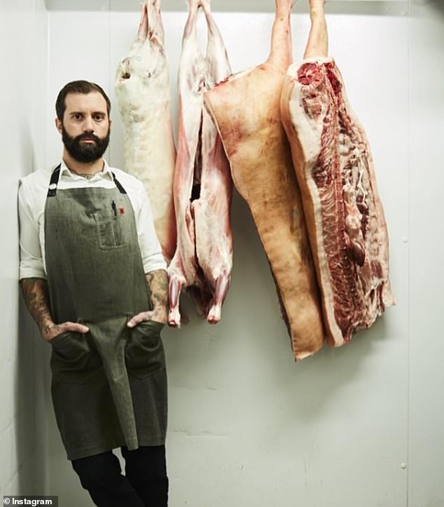 The 44-year-old butcher was an advocate of animal welfare and ethical meat sourcing.  Standing (pictured) opened his butcher shop in 2017, which has since become one of the most popular butcher shops in LA