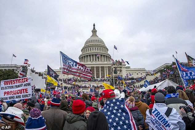 Rioters loyal to President Donald Trump at the U.S. Capitol in Washington on January 6, 2021