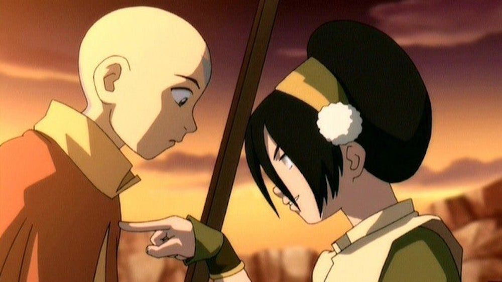 Aang and Toph in Avatar the Last Airbender