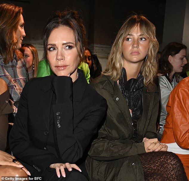 'Victoria absolutely adores Mia and she is very sad that she and Romeo have split up.  But she has her own relationship with Mia (pictured at London Fashion Week in February 2022)