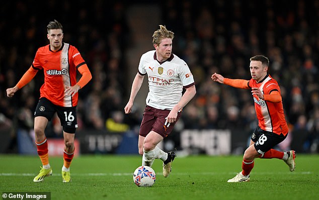 City sweated on De Bruyne's fitness after he missed their 1-0 win against Brentford last week